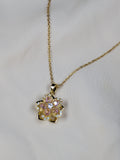 Collier Pendentif Fleur Tournante en Acier inoxydable
