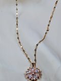 Collier Pendentif Fleur Tournante en Acier inoxydable