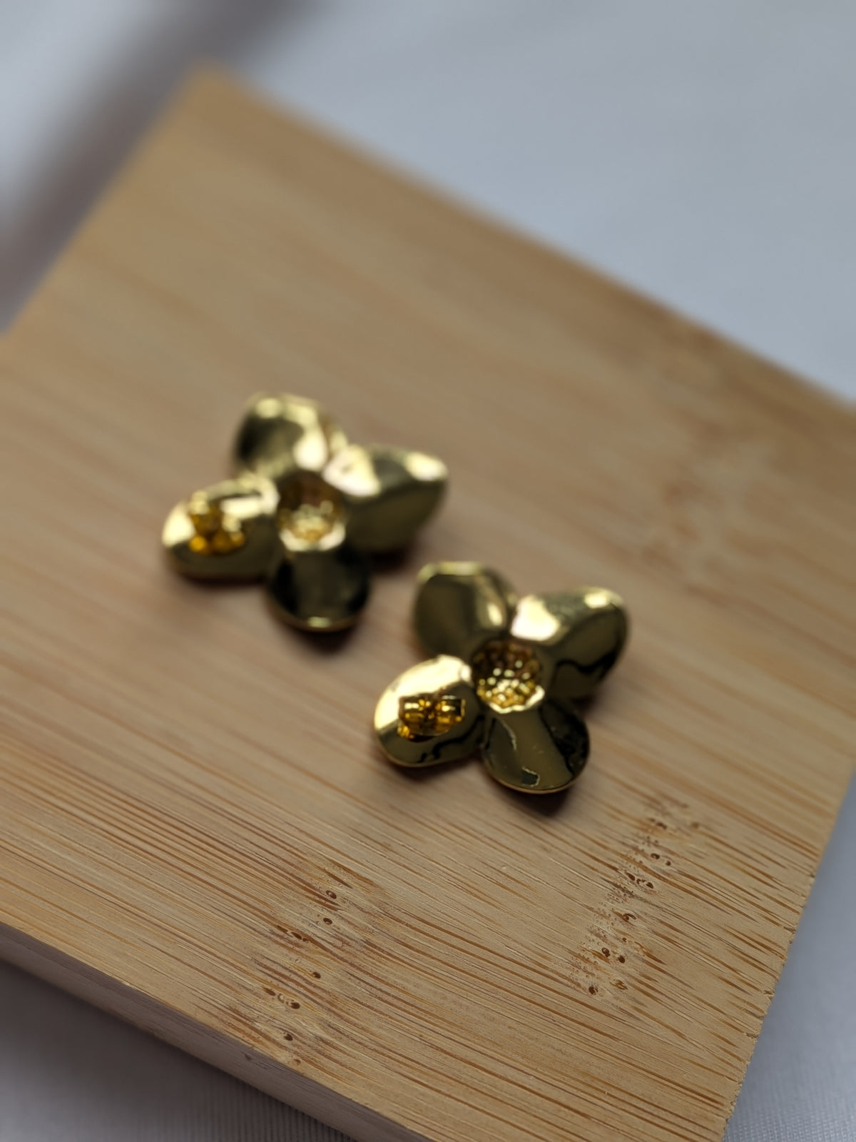 Boucle d'oreille chic dorée & noir - acier inoxydable