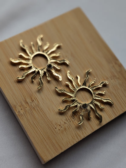 Boucle d'oreille soleil - Acier inoxydable