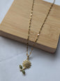 Collier pendantif tournesol - dorée & chic