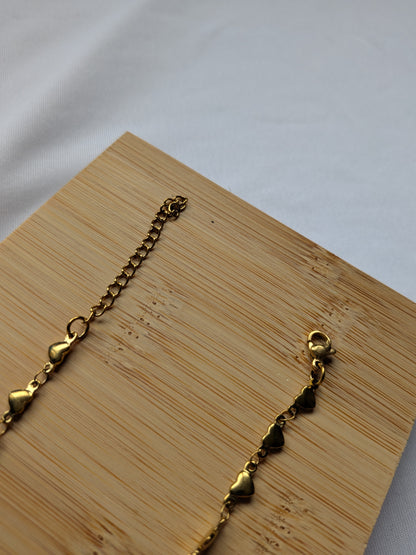 Bracelet Cœurs Dorés
