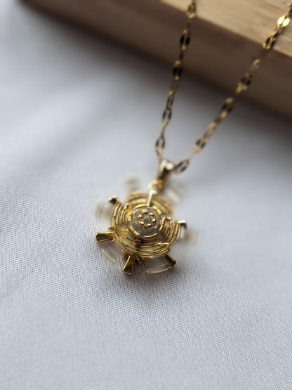 Collier Tournant flocon — Doré & Strass
