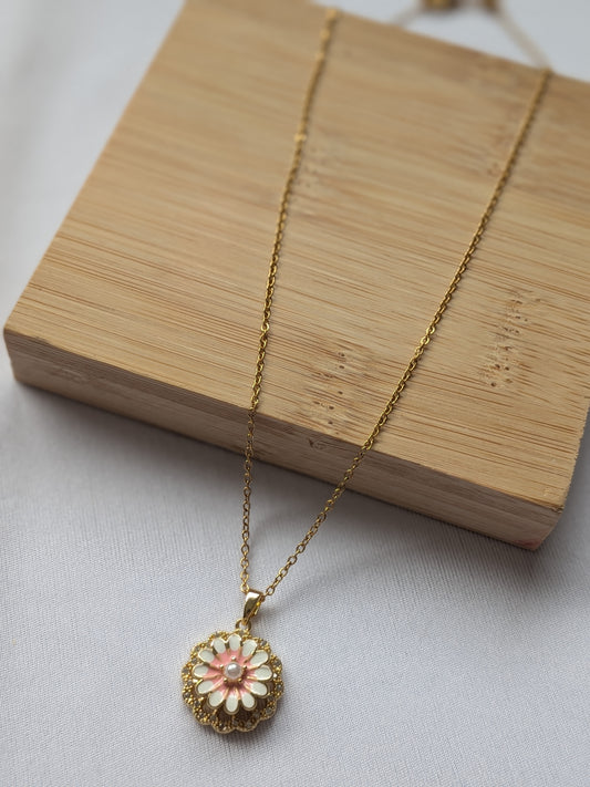 Collier Tournant Fleur — Doré & Rose