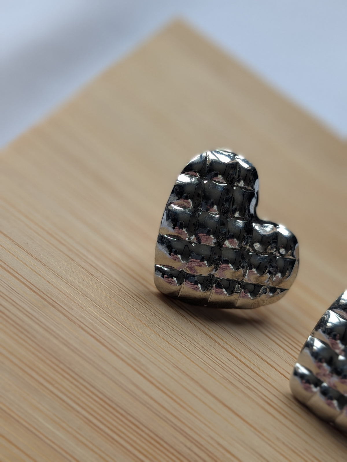 Boucle d'oreille argenté coeur