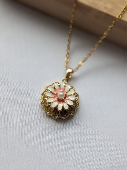 Collier Tournant Fleur — Doré & Rose