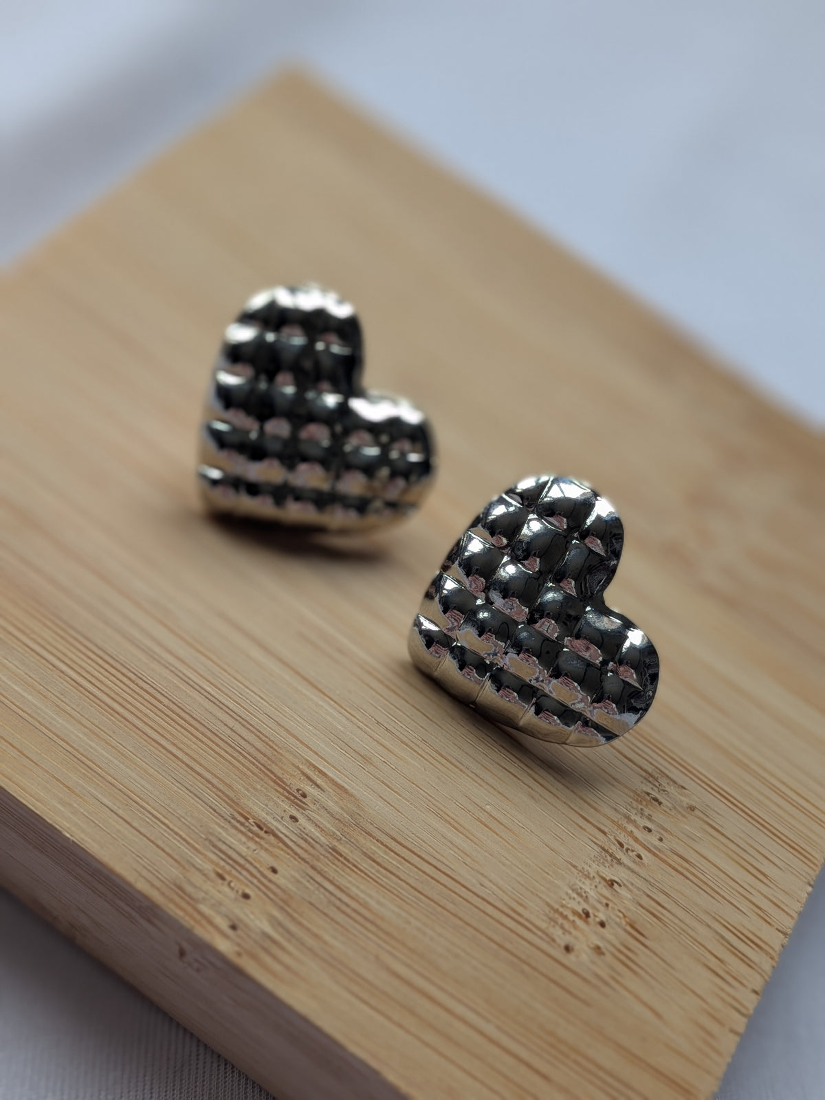 Boucle d'oreille argenté coeur