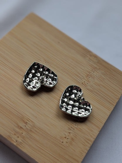 Boucle d'oreille argenté coeur